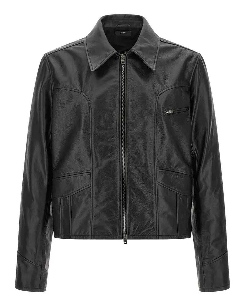 Amiri Lederjacke - Schwarz Schwarz