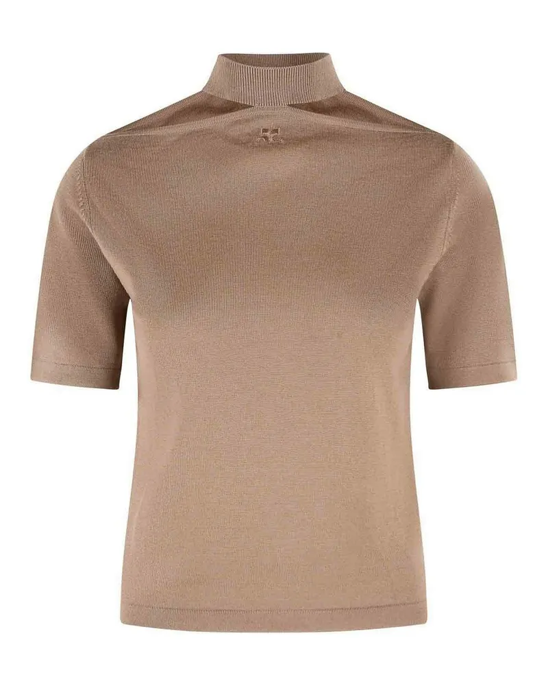 Courrèges Rundhalspullover - Braun Braun