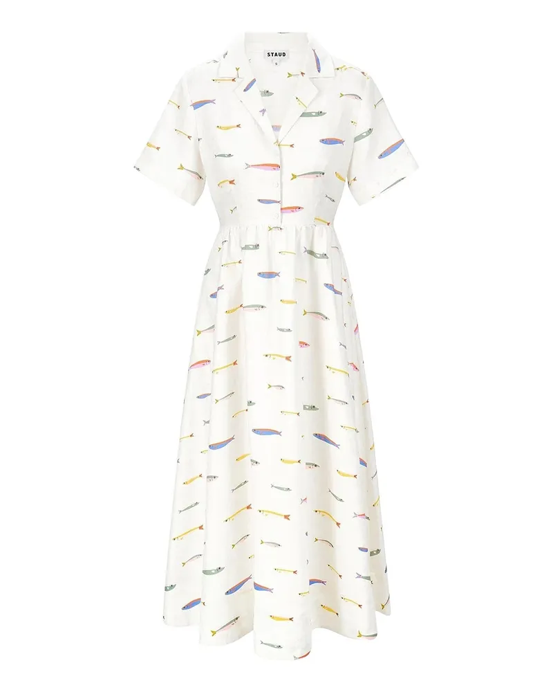 STAUD Knielanges Kleid - Weiß Weiß