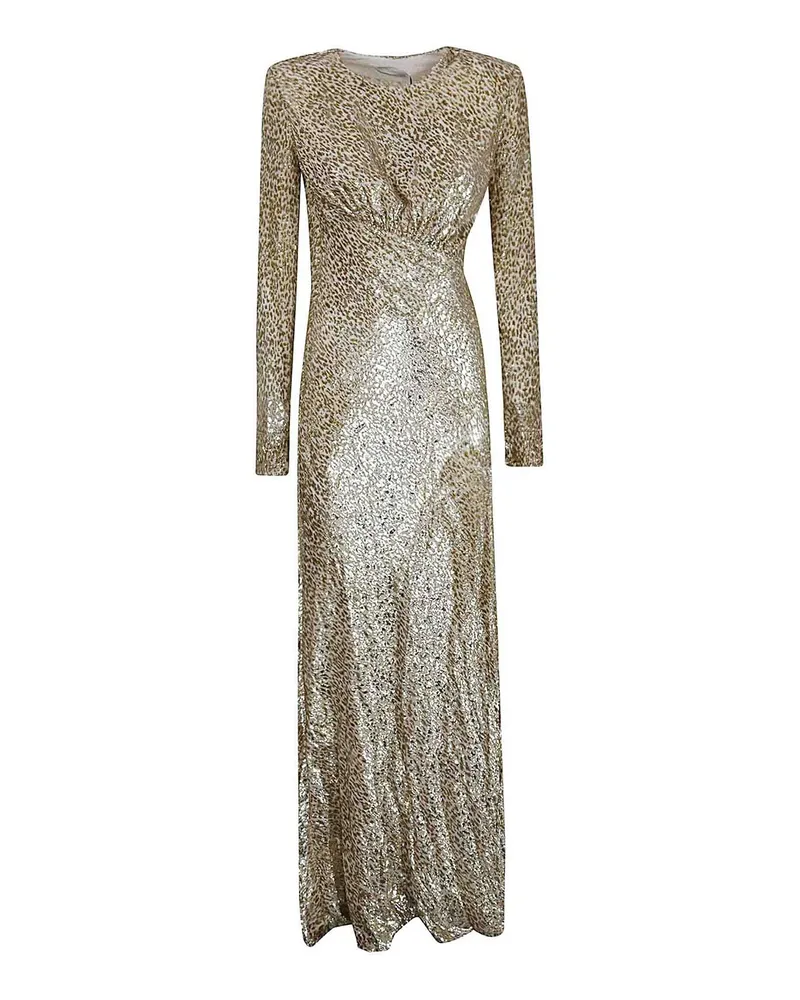 Self-Portrait Maxikleid - Gold Gold
