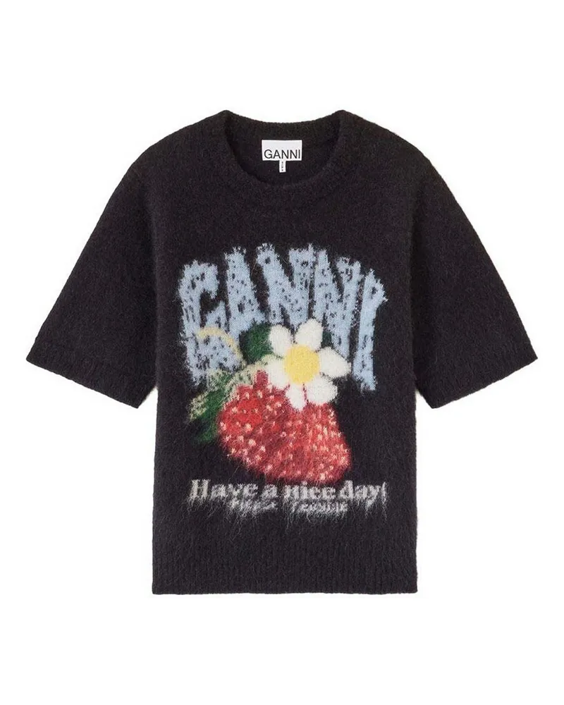Ganni T-Shirt - Schwarz Schwarz