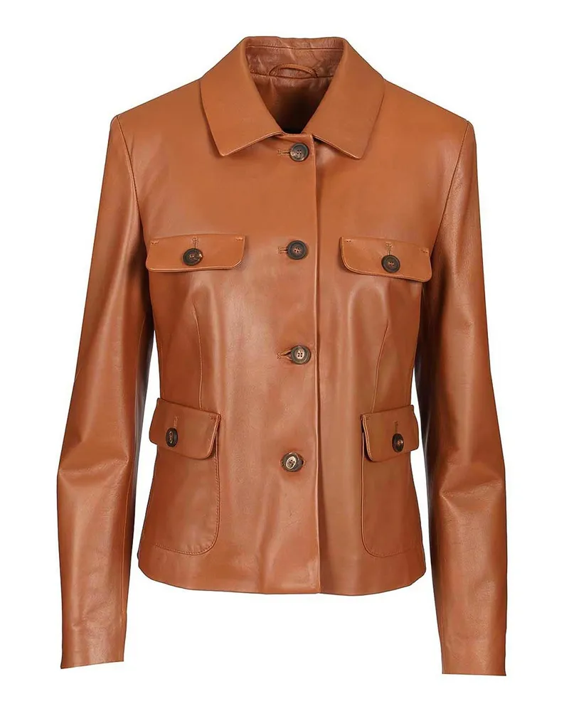 Tagliatore Lederjacke - Braun Braun