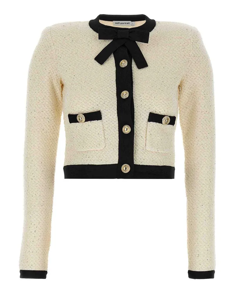 Self-Portrait Cardigan - Weiß Weiß