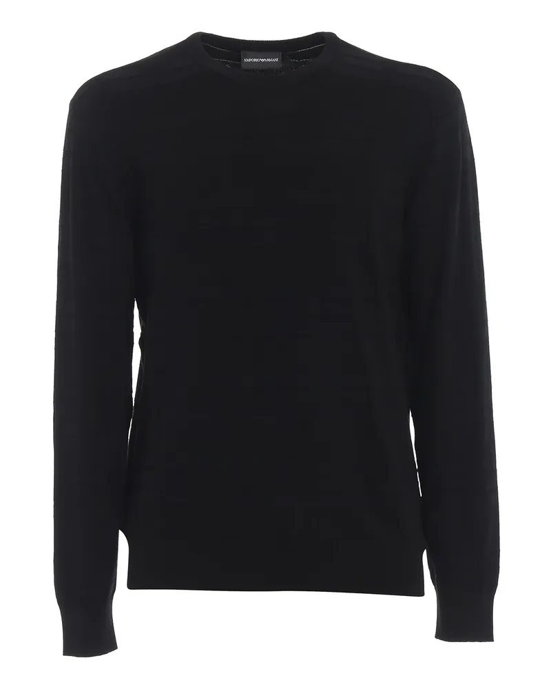 Emporio Armani Rundhalspullover - Schwarz Schwarz
