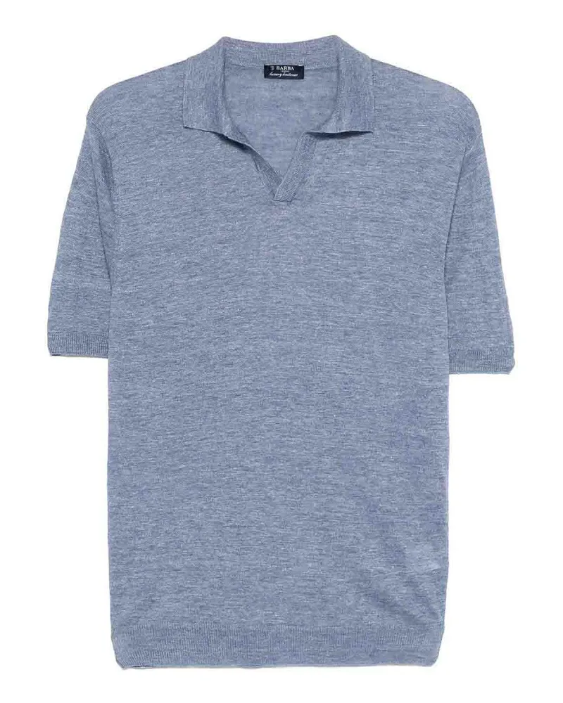 BARBA Rundhalspullover - Weiß Blau