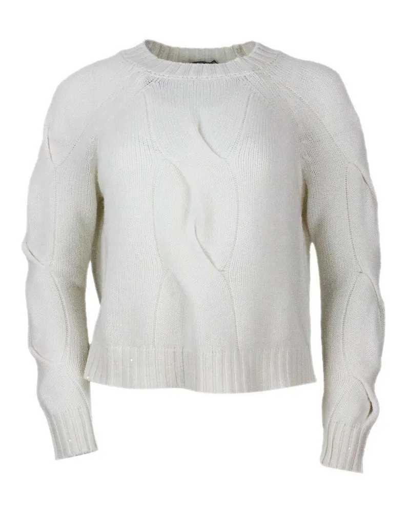 Lorena Antoniazzi Rundhalspullover - Weiß Weiß