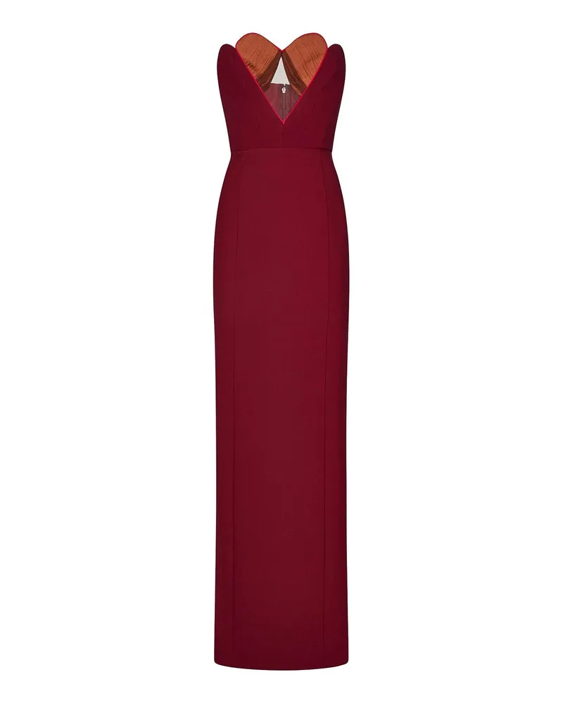 Nensi Dojaka Knielanges Kleid - Dunkelrot Dunkelrot