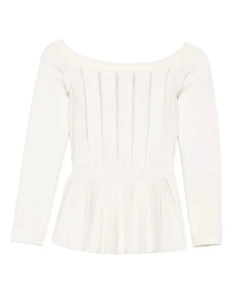 Elisabetta Franchi Rundhalspullover - Weiß Weiß