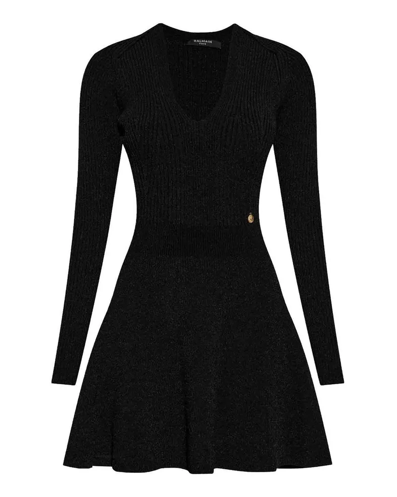 Balmain Knielanges Kleid - Schwarz Schwarz