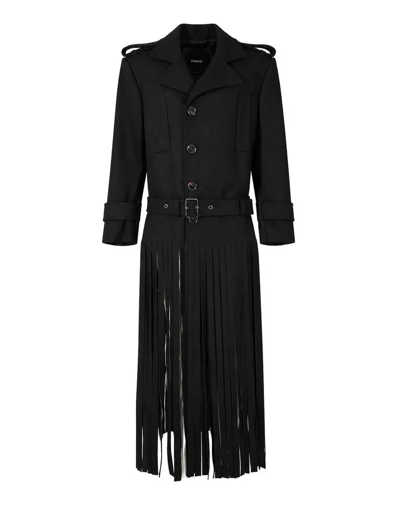 Pinko Knielanger Mantel - Schwarz Schwarz