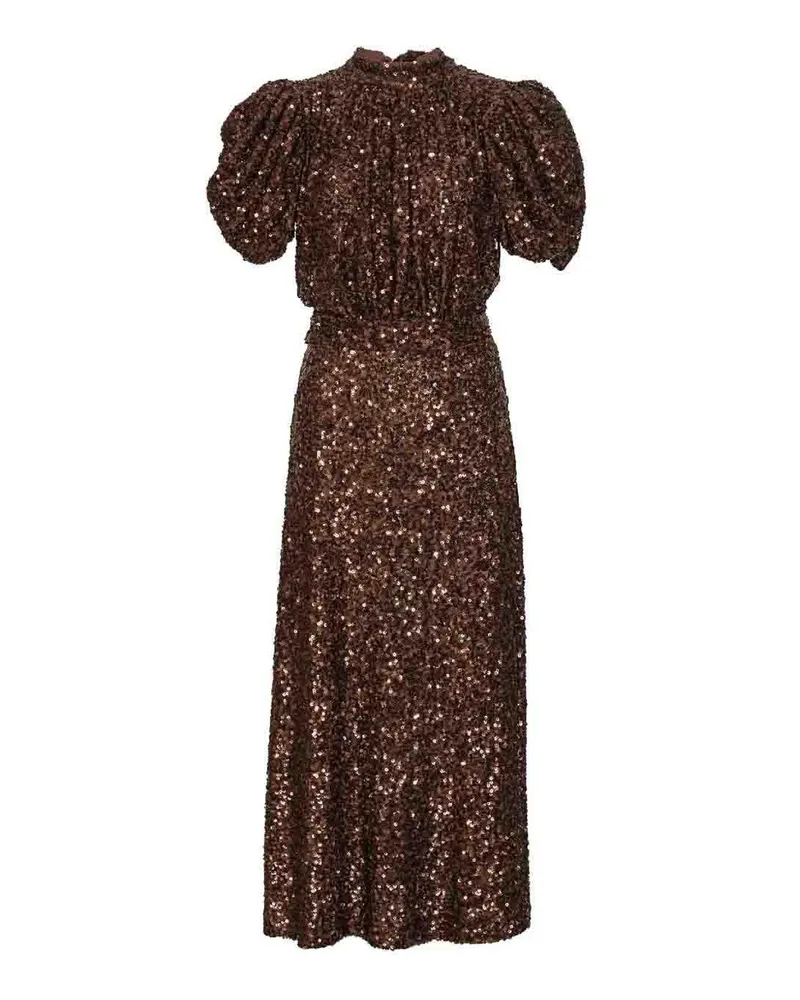 ROTATE Birger Christensen Knielanges Kleid - Camel Camel