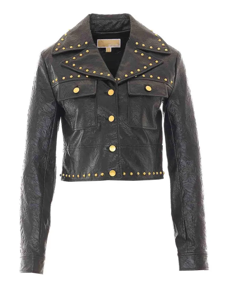Michael Kors Lederjacke - Schwarz Schwarz