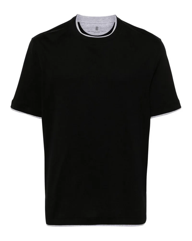 Brunello Cucinelli Schwarzes T-Shirt Schwarz