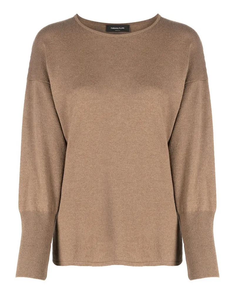 Fabiana Filippi Rundhalspullover - Camel Camel