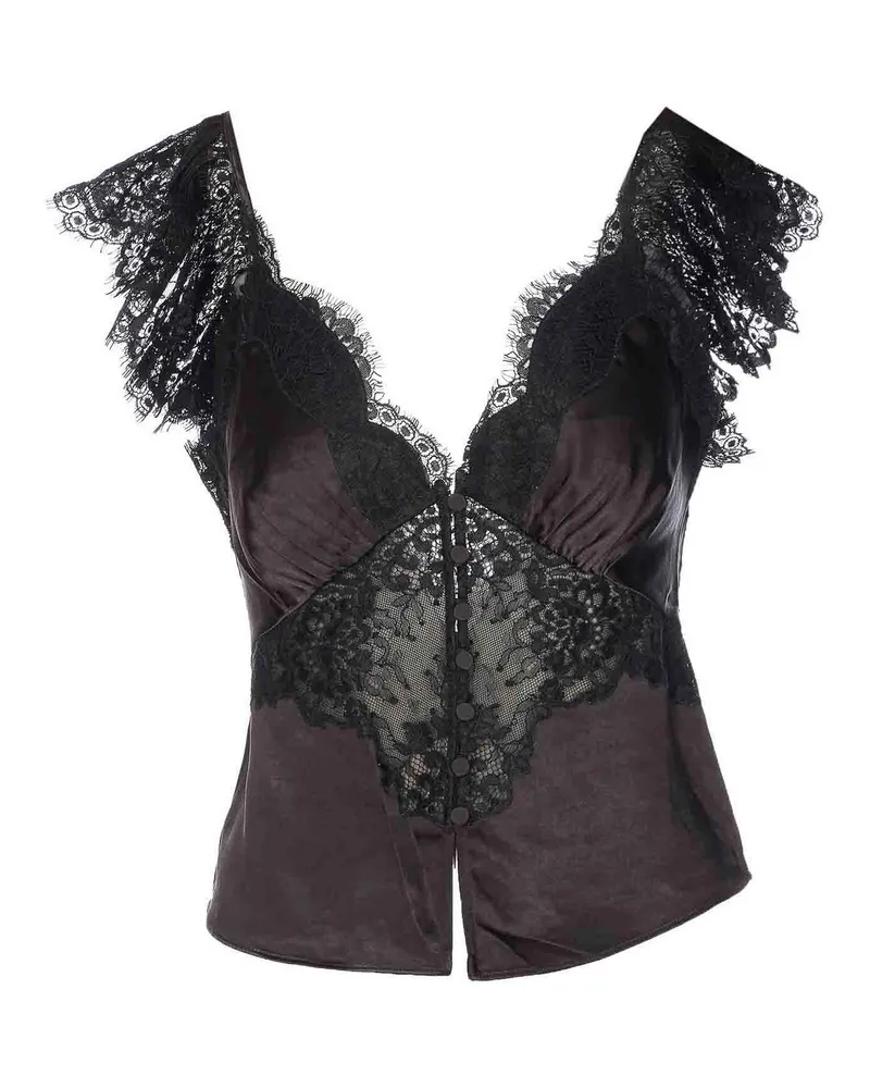 Self-Portrait Top - Schwarz Schwarz