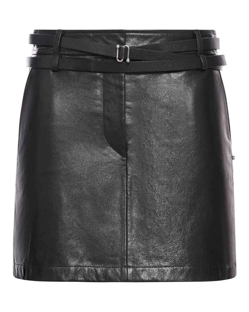SPORTMAX Lederrock - Schwarz Schwarz