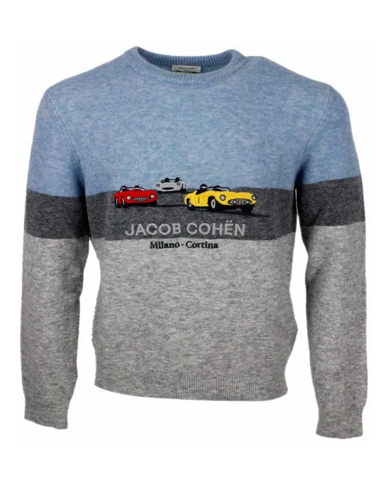 Jacob Cohën Rundhalspullover - Hellblau Hellblau