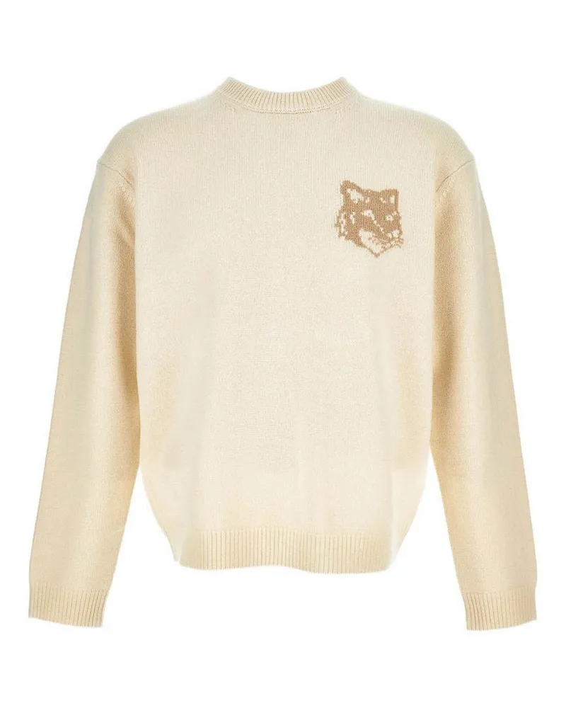 Kitsuné Rundhalspullover - Beige Beige