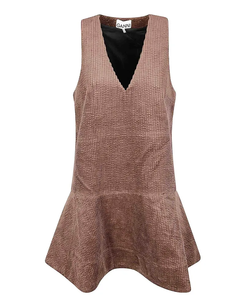 Ganni Kurzes Kleid - Camel Camel