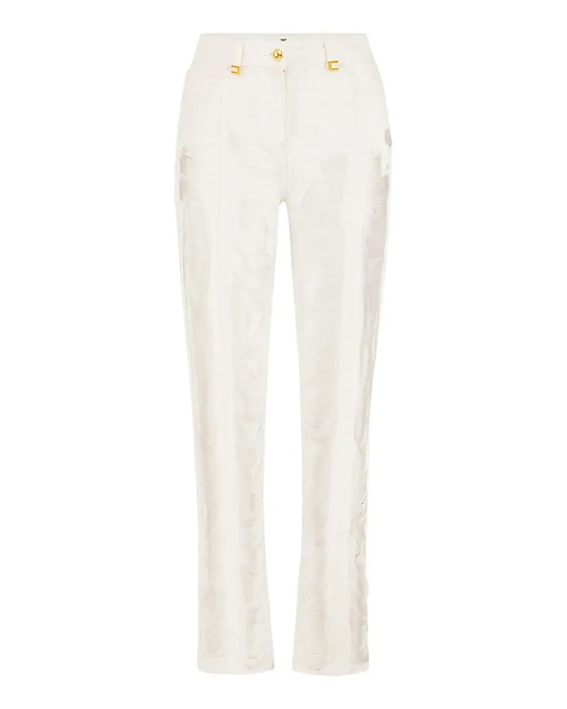 Elisabetta Franchi Straight Leg Jeans - Weiß Weiß