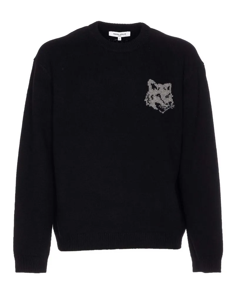 Kitsuné Rundhalspullover - Schwarz Schwarz