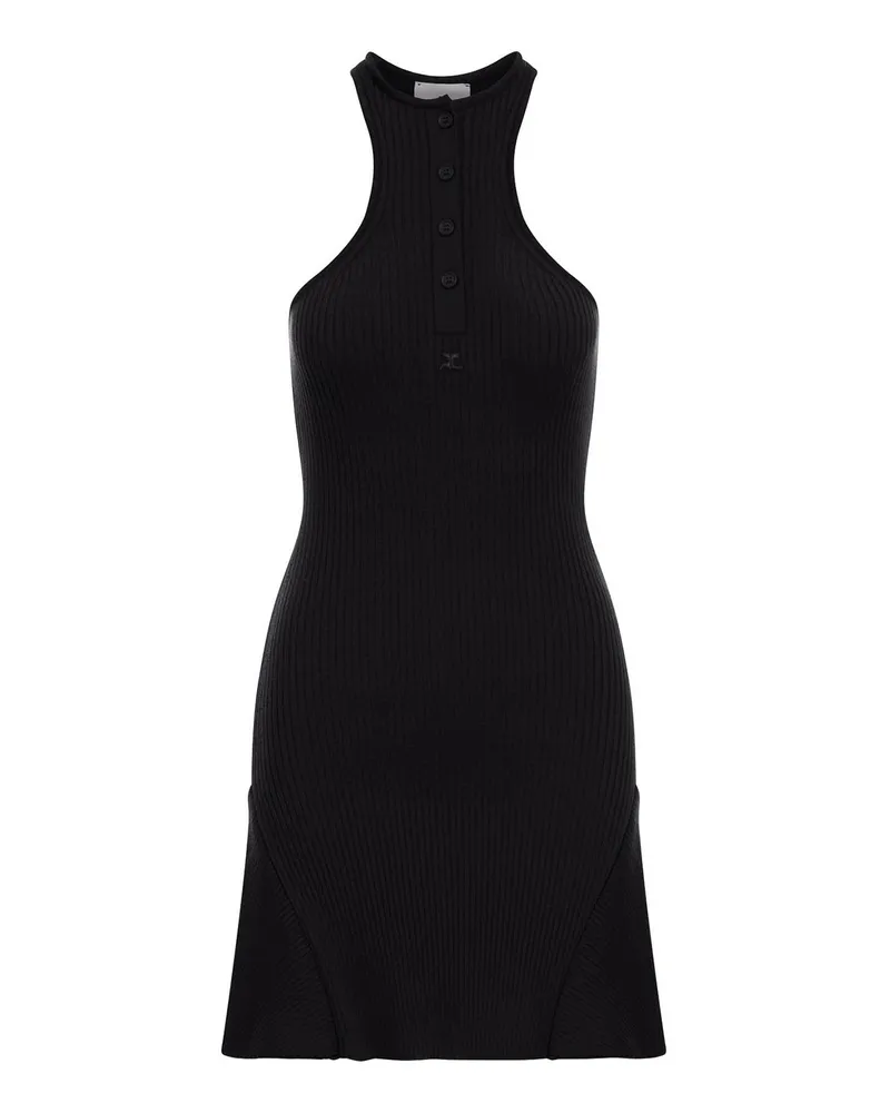 Courrèges Kurzes Kleid - Schwarz Schwarz