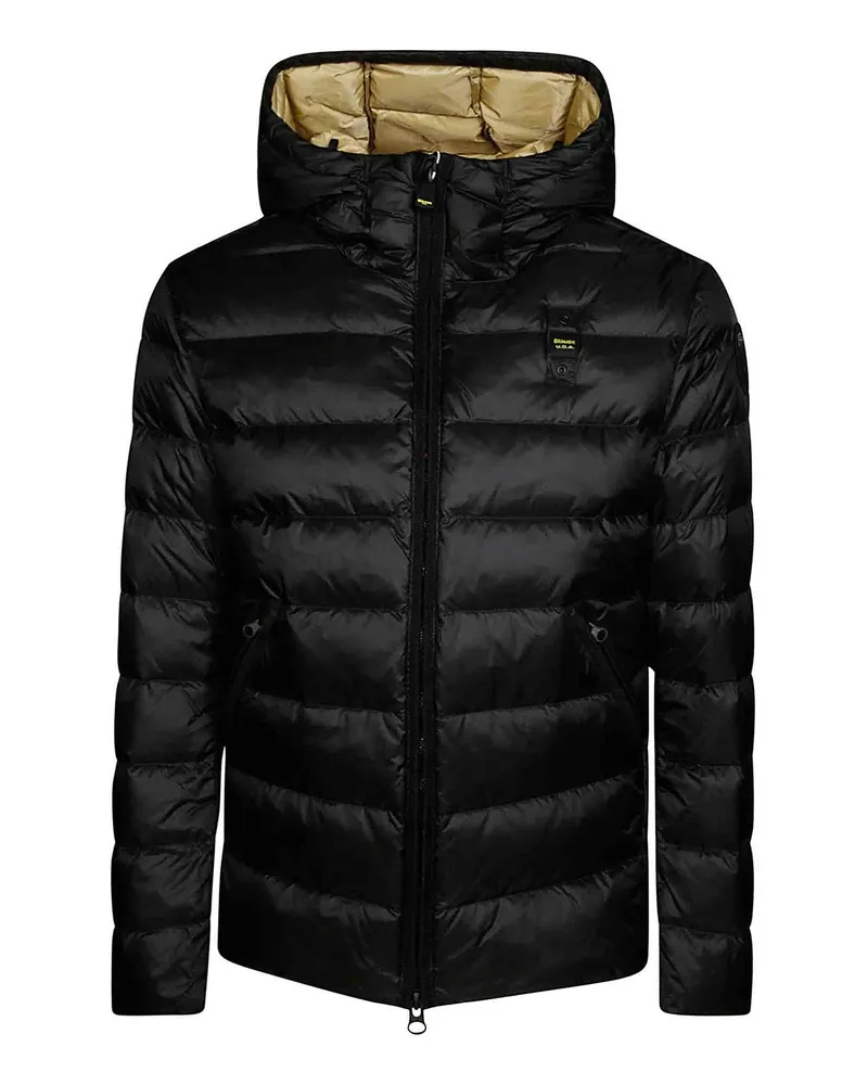 Blauer Daunenjacke - Schwarz Schwarz