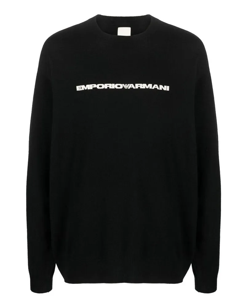 Emporio Armani Rundhalspullover - Schwarz Schwarz
