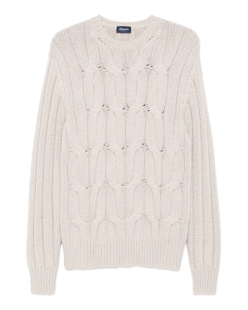 Drumohr  Rundhalspullover - Hellrot Creme