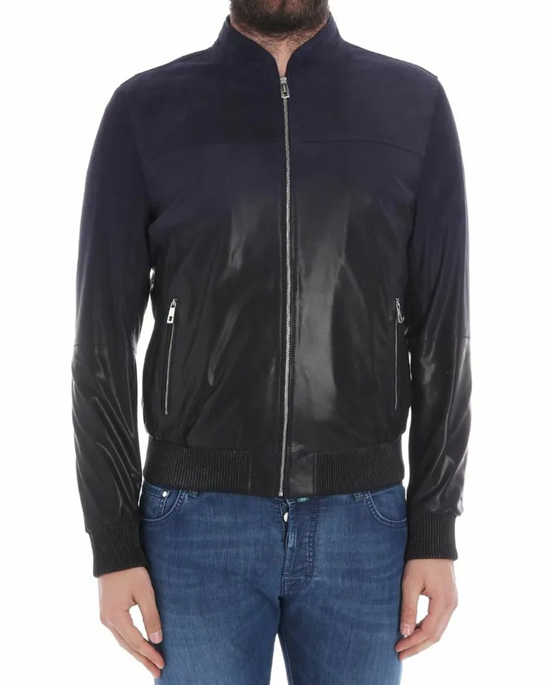 Karl Lagerfeld Lederjacke - Blau Blau