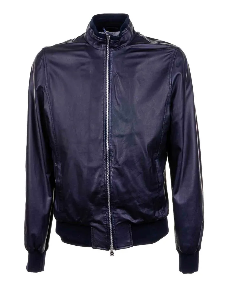 BARBA Lederjacke - Blau Blau