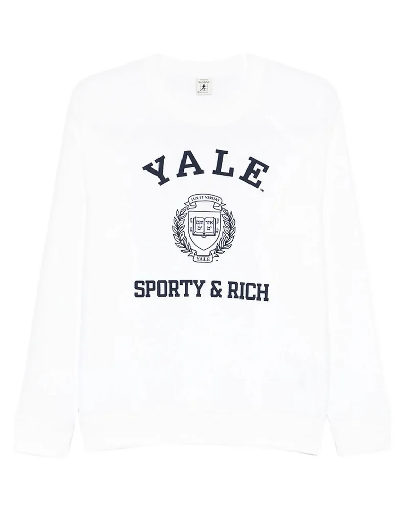 SPORTY & RICH Rundhalspullover - Weiß Weiß