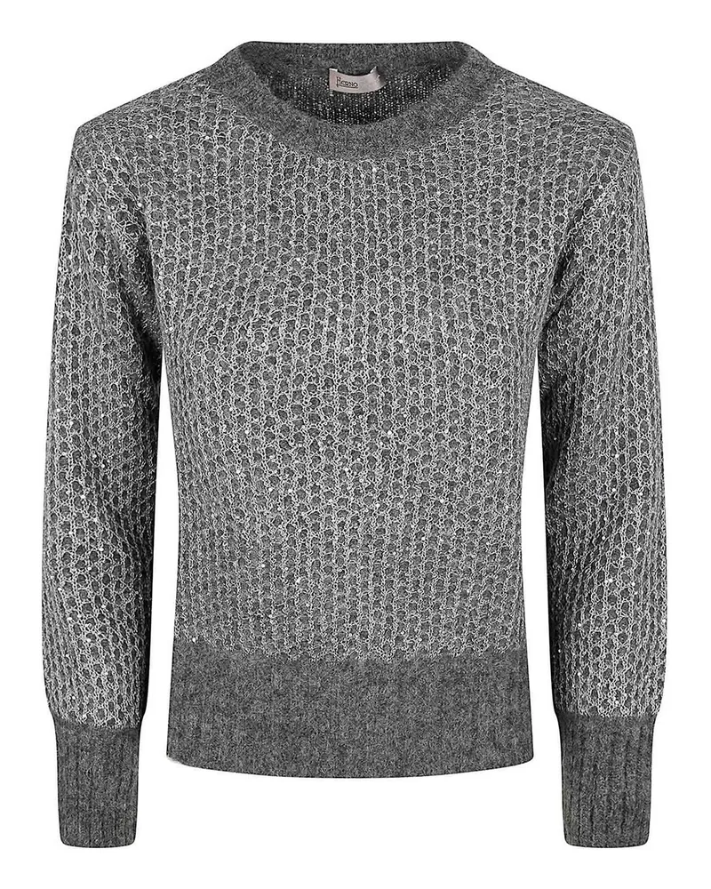 Herno Rundhalspullover - Grau Grau
