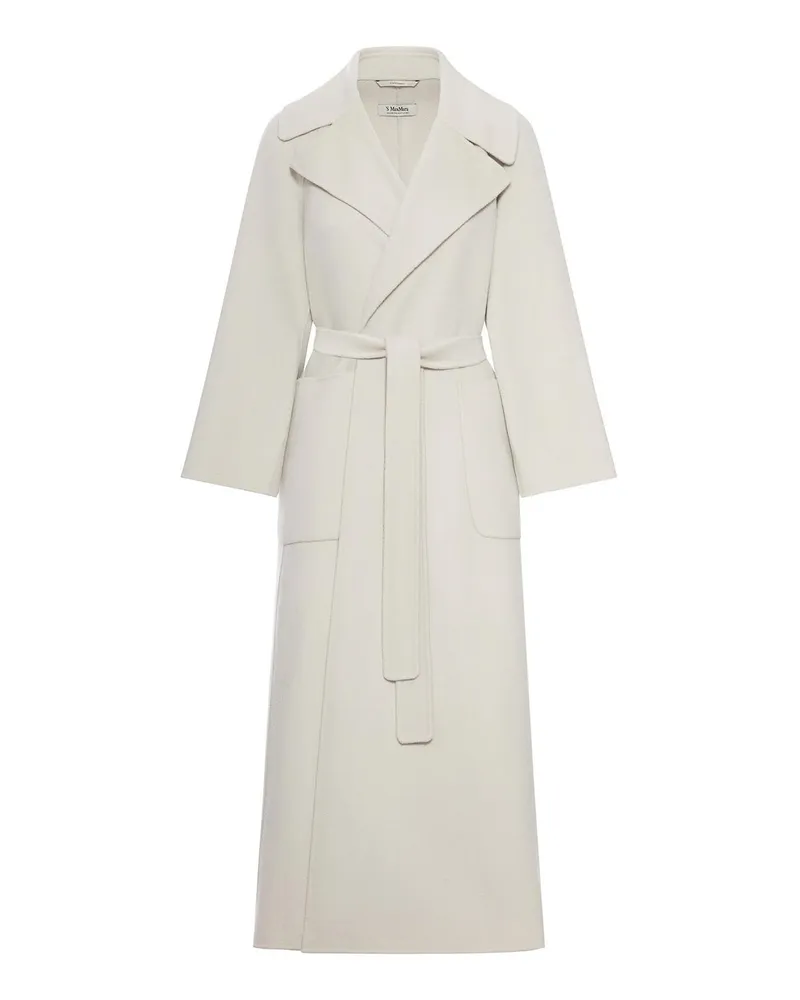 Max Mara Langer Mantel - Weiß Weiß