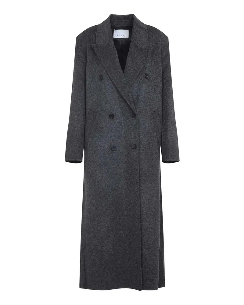 FRANKIE Shop Knielanger Mantel - Grau Grau