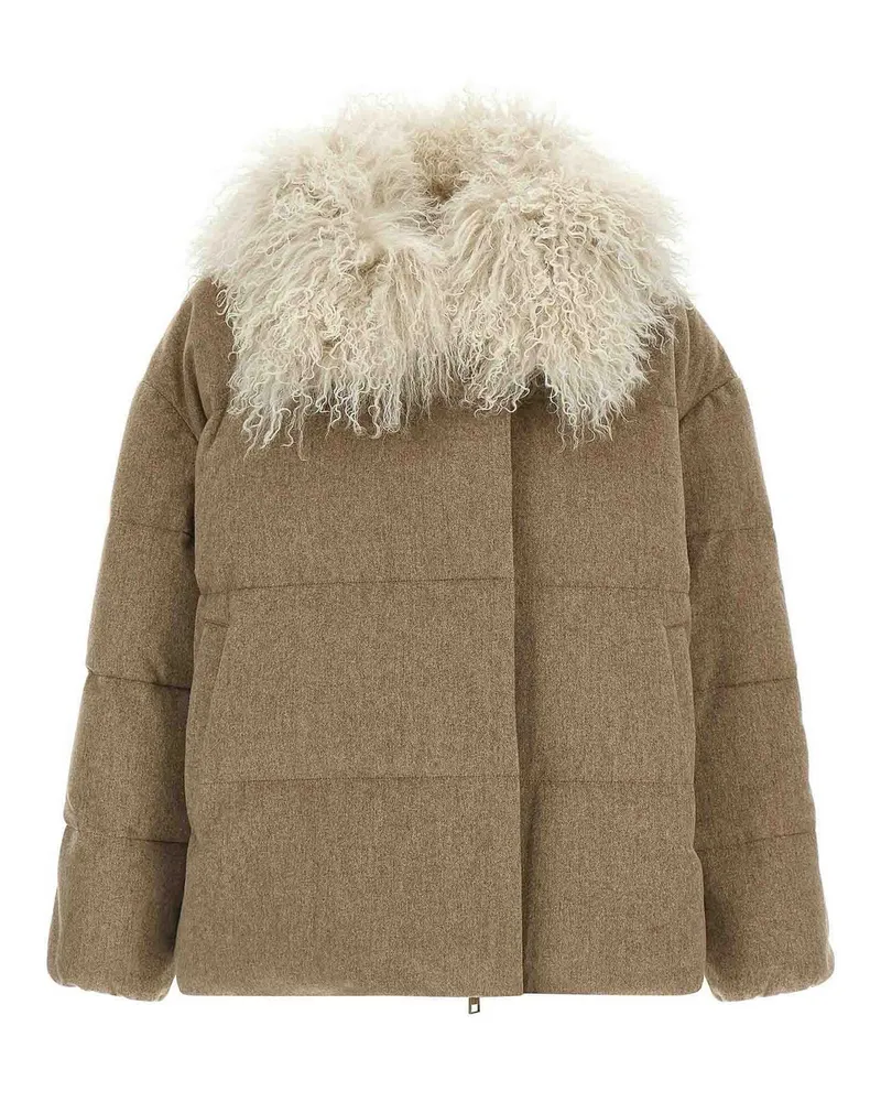 Yves Salomon Daunenjacke - Beige Beige