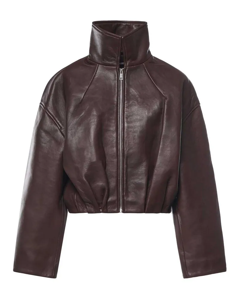 ROTATE Birger Christensen Lederjacke - Dunkelbraun Dunkelbraun