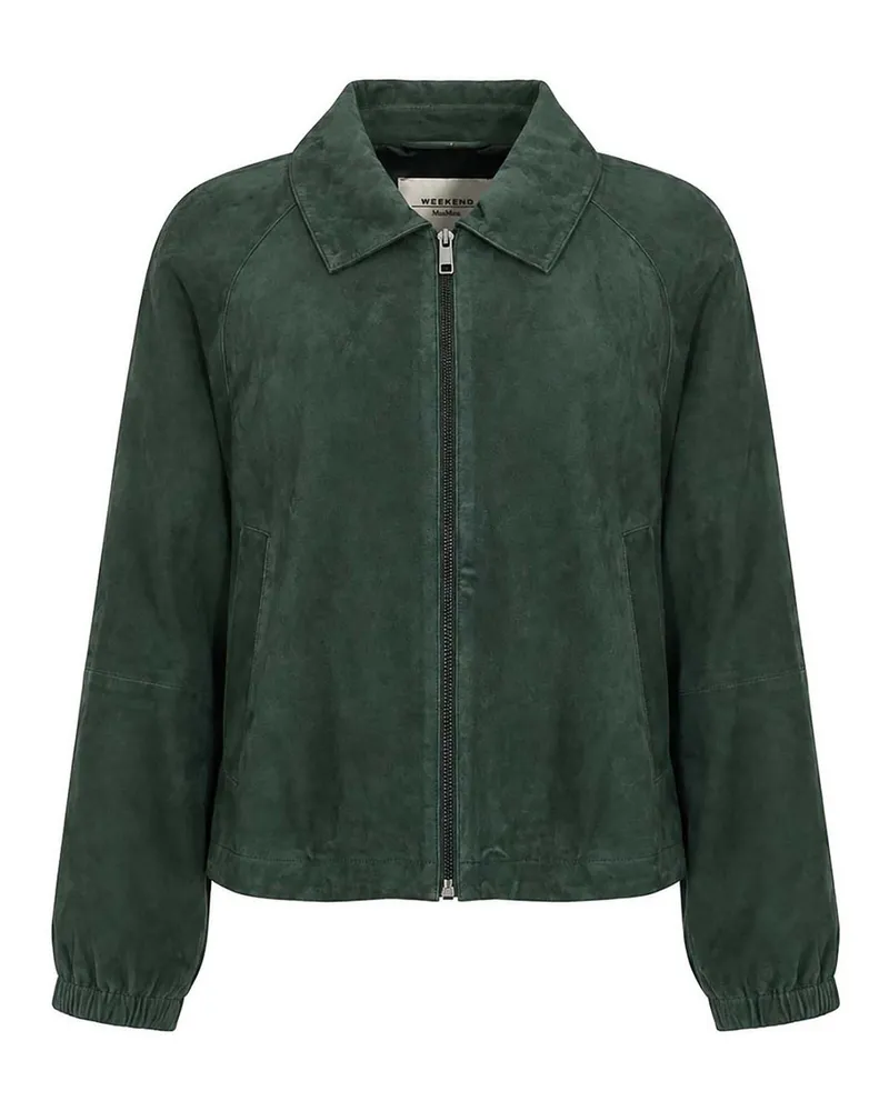 Max Mara Lederjacke - Dunkelgrün Dunkelgrün