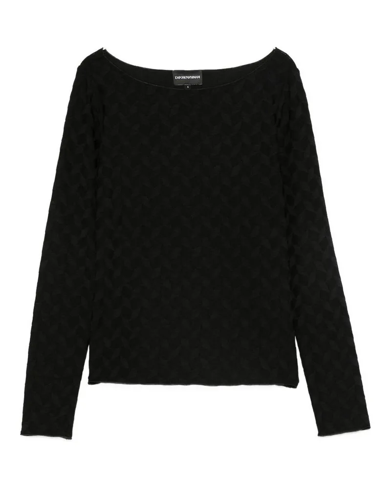 Emporio Armani Rundhalspullover - Schwarz Schwarz