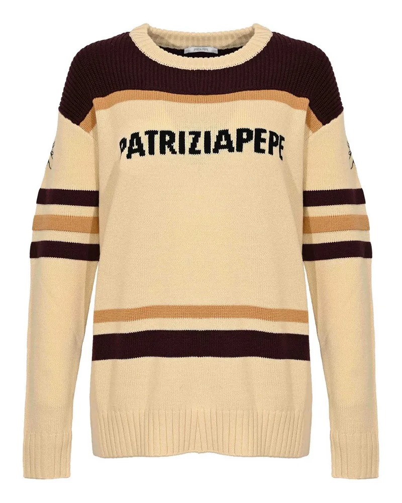 Patrizia Pepe Rundhalspullover - Weiß Weiß