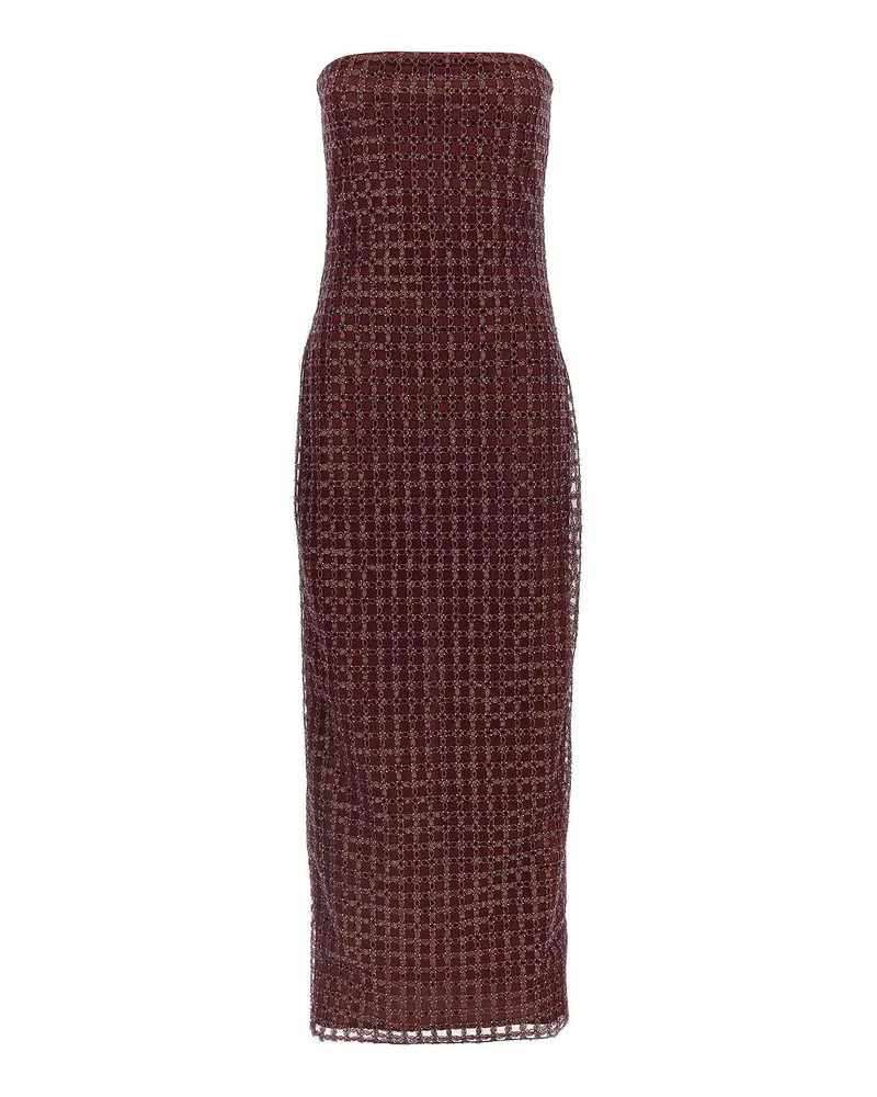 ROTATE Birger Christensen Maxikleid - Dunkelrot Dunkelrot