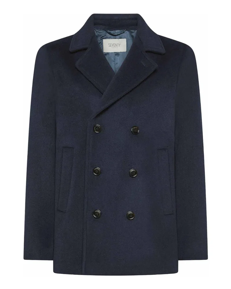 Seventy Knielanger Mantel - Blau Blau