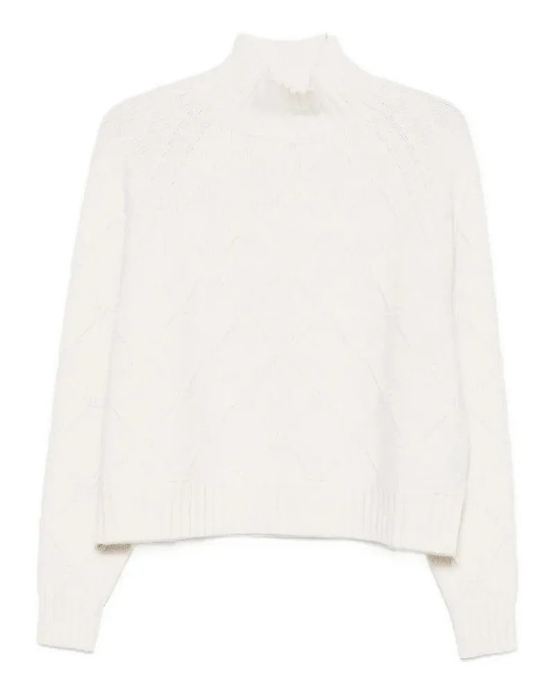 Elisabetta Franchi Rundhalspullover - Weiß Weiß