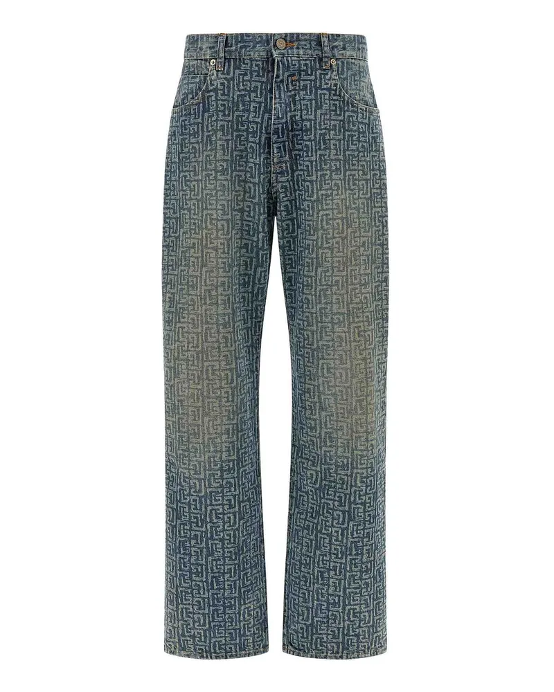 Balmain Straight Leg Jeans - Blau Blau