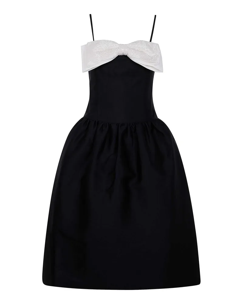 Self-Portrait Knielanges Kleid - Schwarz Schwarz