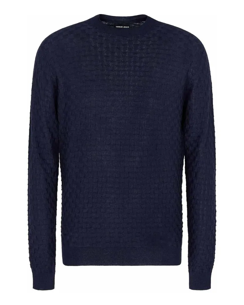 Giorgio Armani Rundhalspullover - Dunkelblau Dunkelblau