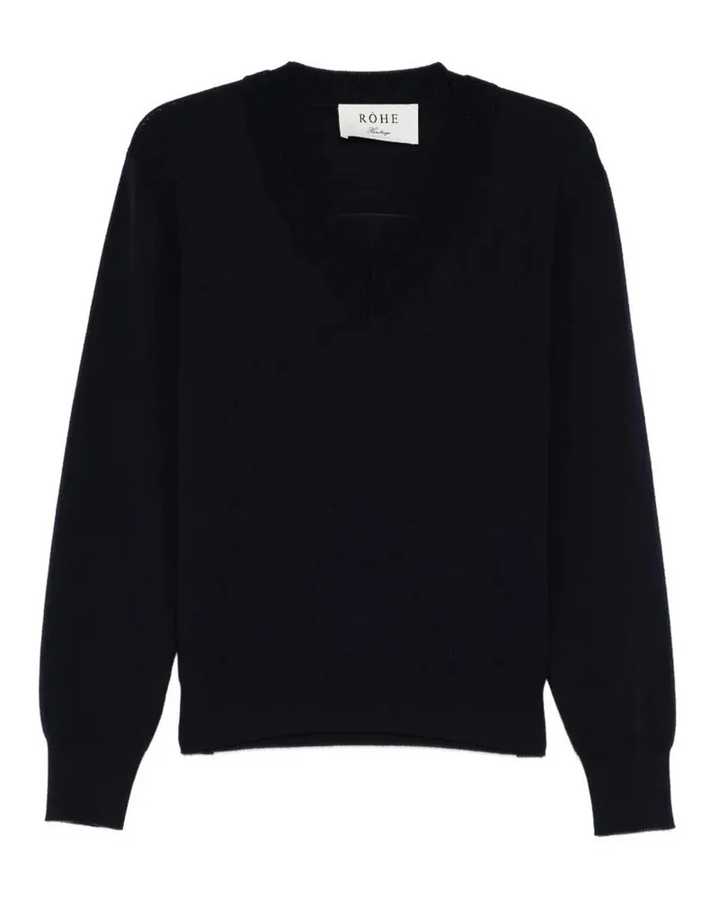 Róhe V-Pullover - Blau Blau