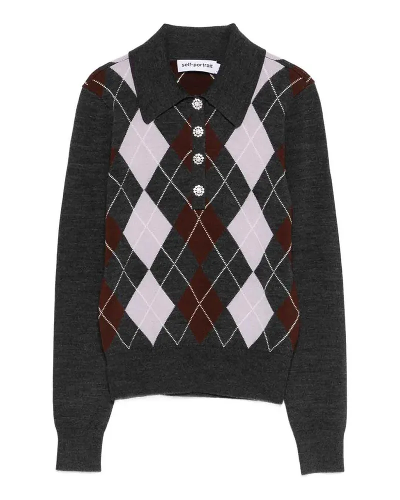 Self-Portrait Rundhalspullover - Grau Grau