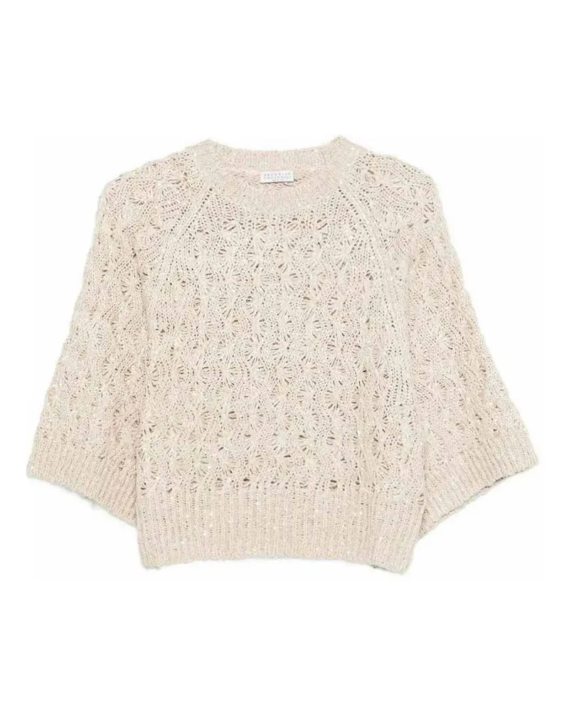 Brunello Cucinelli Rundhalspullover - Taupe Taupe