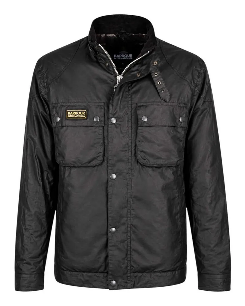 Barbour Knielanger Mantel - Schwarz Schwarz